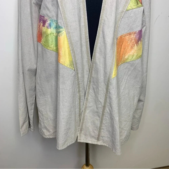 Blackford Design Lagenlook Cotton Linen Blend Open Front Cardigan One Size - Picture 11 of 11